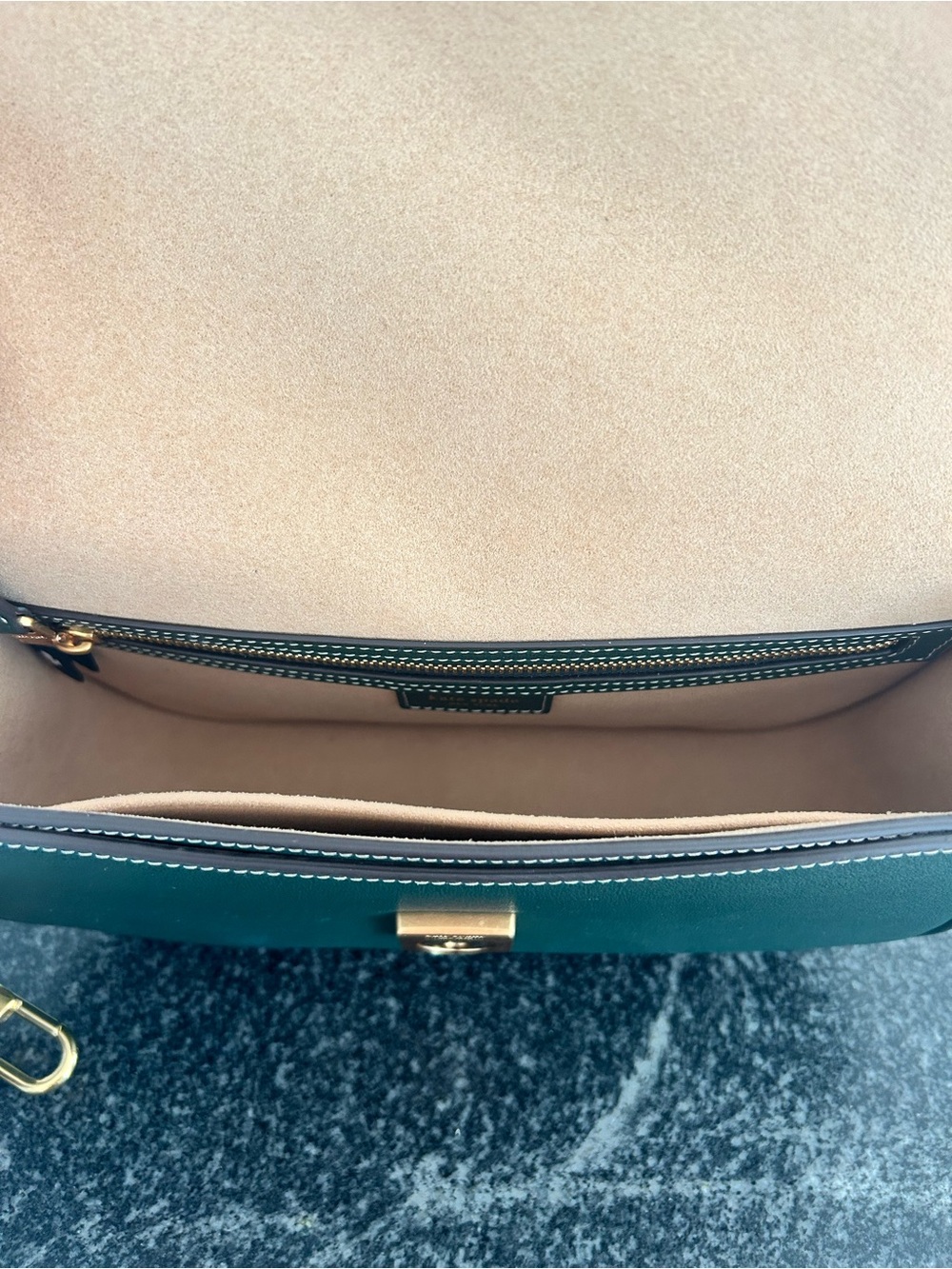 Brand New Kate Spade New York Forest Green Leather Shoulder Bag - Picture 4 of 5